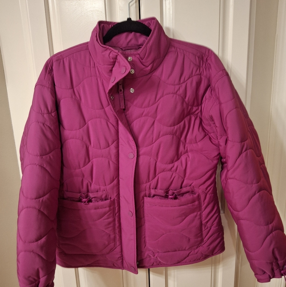 Talbots Women's Quilted Puffer Jacket - Fuchsia